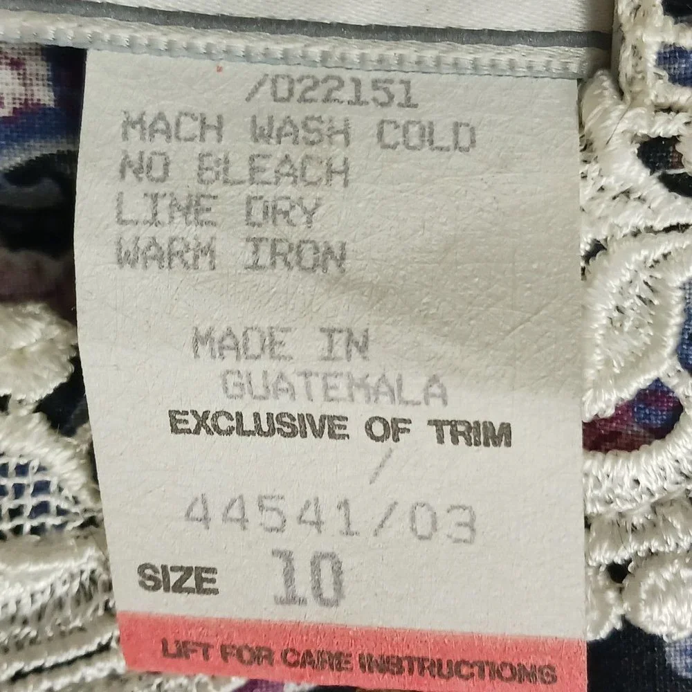 Gunne Sax Jessica McClintock Girls Dress Vintage Size 10 Lace Detail Tie Back - Picture 4 of 11